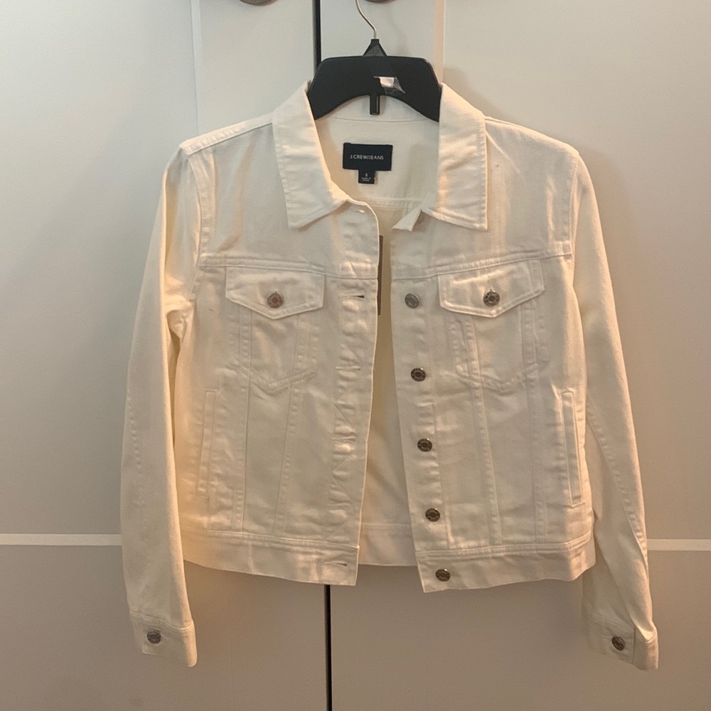 J Crew White Denim Jacket NWT